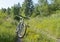 Cross-country mountain bike on off-road track in beautiful natu