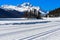 Cross-country ski runs on Lake Silvaplana, Switzerland
