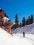 Cross country skier on single track