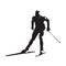 Cross country skiing, abstract vector skier