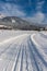 Cross-country skiing in Austria: Slope, fresh white powder snow and mountains