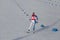 Cross country skiing race, woman skier