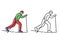 cross-country skiing. skier runs the distance. vector icons in flat style