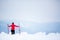 Cross-country skiing: young woman cross-country skiing