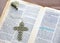 Cross Covers Pages of Bible