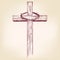 Cross and crown of thorns, a symbol of Christianity hand drawn vector llustration