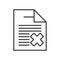 Cross Document Outline Flat Icon on White
