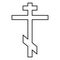 Cross eight-pointed of Greek-Catholic Orthodox icon black color illustration flat style simple image