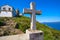 Cross in finisterre end of Saint James Way in Spain