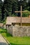 Cross in front of monastery building