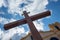 The cross in front of the Mother Church of Santa Isabel in the Mucuge village, Chapada Diamantina, State of Bahia, Brazil.