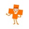 Cross funny math shape character, geometric figure