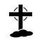 Cross grave silhouette style icon vector design
