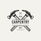 Cross hammer carpentry vintage logo icon design