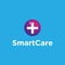 Cross health icon logo for app design / smart care logo design - vector