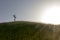 Cross on the hill above the Sanctuary of La Salette in the French Alps associated with the apparition of Our Lady