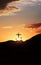 A cross on a hill symbolizing the death, resurrection and passion of Jesus