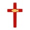 The cross icon. Ancient christian fish symbol. A sign with biblical Greek inscription