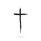 Cross icon christian brush. Faith symbol celebration Easter