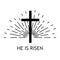 Cross icon christian brush. Faith symbol celebration Easter