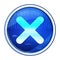 Cross icon futuristic blue round button vector illustration