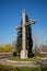 Cross in island public park Freedom in Pazardzhik