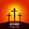 Cross of Jesus Christ on Mount Calvary. Modern illustration of a banner of suffering and resurrection of Jesus. Easter concept