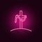 the cross of Jesus icon. Elements of Easter in neon style icons. Simple icon for websites, web design, mobile app, info graphics