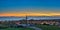 Cross landmark over city lights of Ventura.