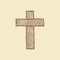 Cross of the Lord and Savior Jesus Christ hand-drawn. Christian and biblical symbols