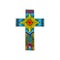 Cross of the Lord and Savior Jesus Christ hand-drawn. Doodle and design elements inside. Christian and biblical symbols