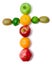 Cross made of fresh fruit
