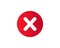 Cross mark icon. Deny, close, wrong mark symbol. Negative check mark logo flat icon