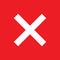 Cross mark icon, X sign, simple error design vector illustration, false choice symbol