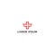 Cross medical and healthcare logo design with wing
