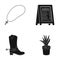 Cross, menu and other web icon in black style. boot, houseplant icons in set collection.