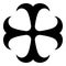 Cross monogram dokonstantinovsky Symbol of the Apostle anchor Hope sign Religious cross icon black color vector illustration flat