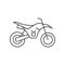 Cross motorcycle line outline icon