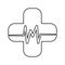 cross and palpitations icon. Element of cyber security for mobile concept and web apps icon. Thin line icon for website design and