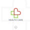 Cross plus heart medical logo. Vector icon design template elements