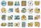 Cross-posting icons set vector flat