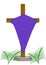 Cross with Purple Cloth Cover illustration. Lent Season