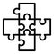 Cross puzzle icon, outline style