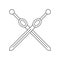 Cross rapiers thin line icon