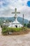 Cross by the road in countryside in Guatemala.