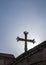 Cross on the roof of the basilica of the Lord`s grave in Jerusalem
