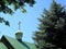 Cross on the roof of a Christian church