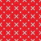 Cross seamless patten background, vector endless geometric pattern. Red and white colors, Christmas motives