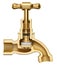 Cross section of brass faucet