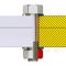 Cross section of connection with bolt, nut and washer